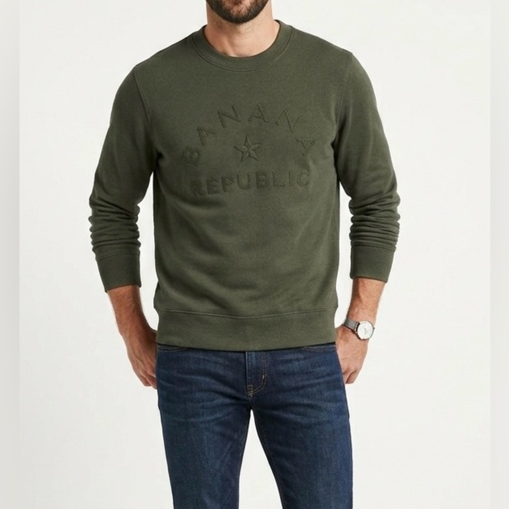 Banana Republic Men's Olive Crewneck Sweater